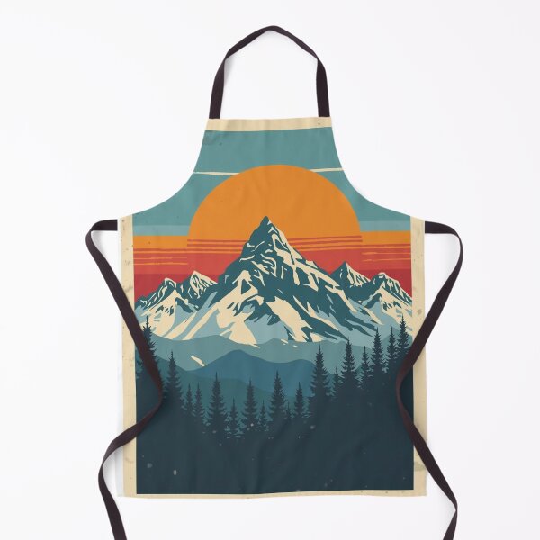 Item preview, Retro Mountain Sunset Poster – Vintage Landscape Illustration designed and sold by Activity01.