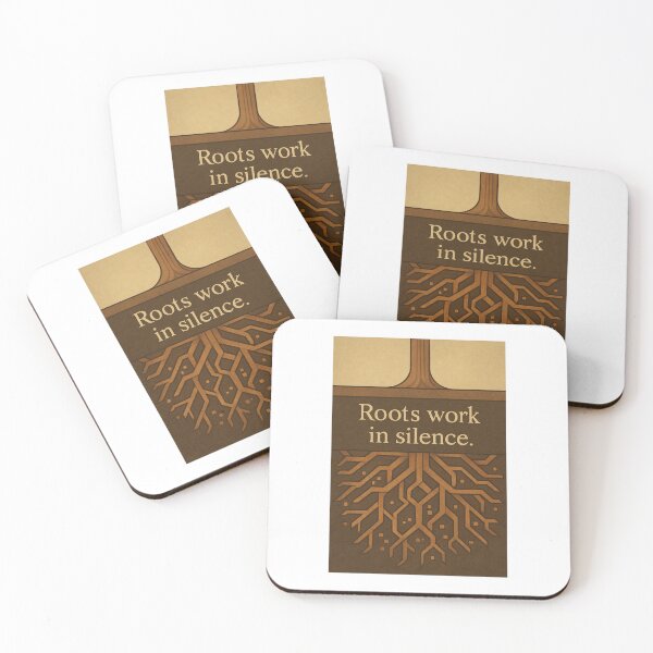 Item preview, Roots Work in Silence – Geometric Root Art with Inspirational Quote designed and sold by WhimsyByPaul.redbubble.com.