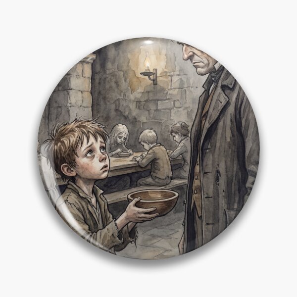 Item preview, Please sir, can i have some more?  from Oliver Twist Characters from Dickens series illustration watercolor art designed and sold by Vintage Designs +.