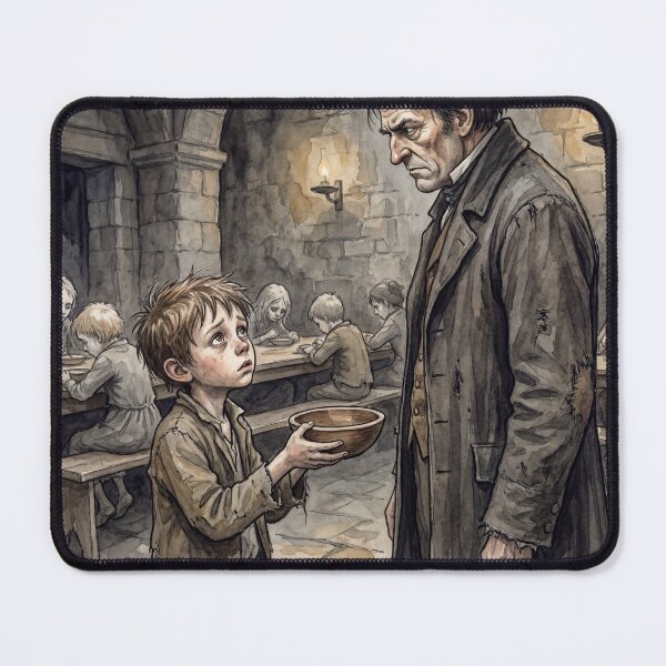 Item preview, Please sir, can i have some more? from Oliver Twist Characters from Dickens series illustration watercolor art designed and sold by Vintage Designs +.