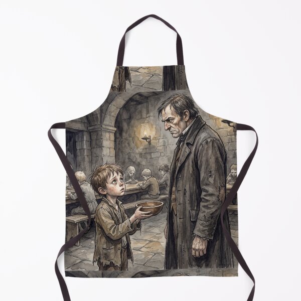 Item preview, Please sir, can i have some more? from Oliver Twist Characters from Dickens series illustration watercolor art designed and sold by Vintage Designs +.