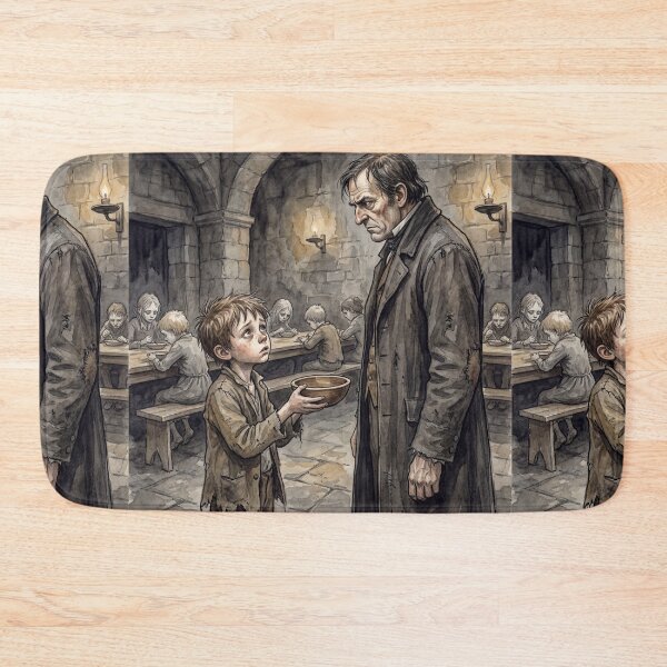 Item preview, Please sir, can i have some more?  from Oliver Twist Characters from Dickens series illustration watercolor art designed and sold by Vintage Designs +.
