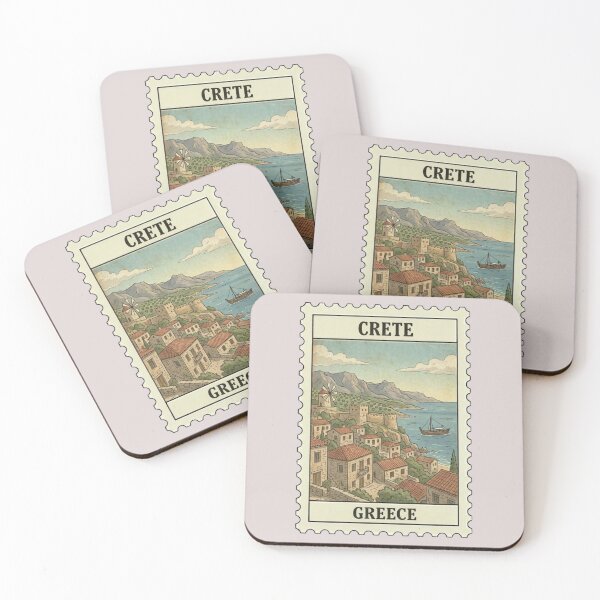 Item preview, Vintage Crete Greece Travel Stamp designed and sold by allaboutstamps.