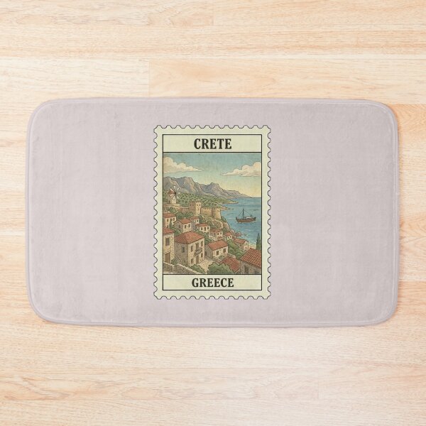 Item preview, Vintage Crete Greece Travel Stamp designed and sold by allaboutstamps.