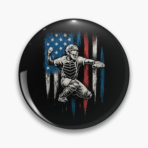 Artikelvorschau, Patriotischer Baseball-Catcher USA-Kunst entworfen und verkauft von flagylART.