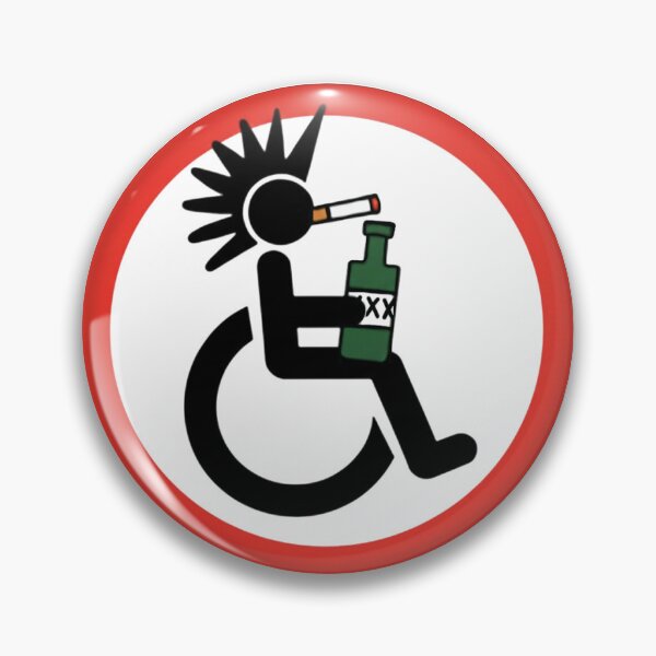 Item preview, Disabled Punk Rock Symbol / Satirical Road Sign Icon designed and sold by Студия SRV.