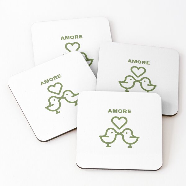 Item preview, AMORE Minimalist Love Birds Design designed and sold by TalkTee Me.