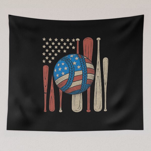 Item preview, Patriotic Baseball Flag Vintage Art designed and sold by flagylART.