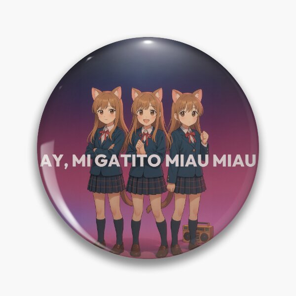 Item preview, AY, MI GATITO MIAU MIAU - Kawaii Cat Meme Trio Illustration designed and sold by Mog Mog Eatalot – Tokyo x A’dam Mashup.