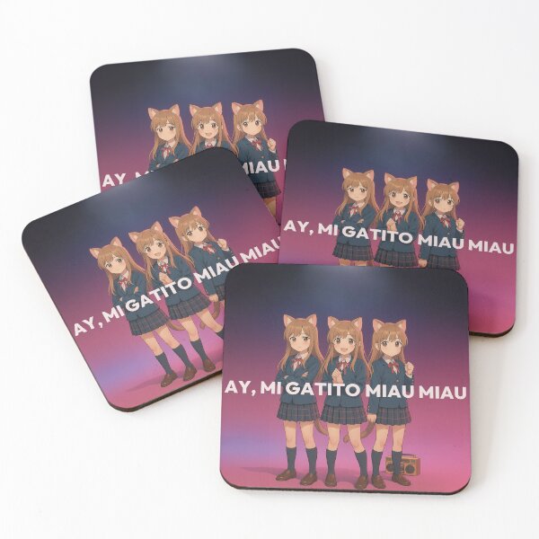 Item preview, AY, MI GATITO MIAU MIAU - Kawaii Cat Meme Trio Illustration designed and sold by Mog Mog Eatalot – Tokyo x A’dam Mashup.