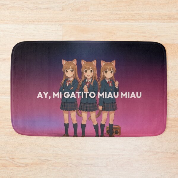 Item preview, AY, MI GATITO MIAU MIAU - Kawaii Cat Meme Trio Illustration designed and sold by Mog Mog Eatalot – Tokyo x A’dam Mashup.