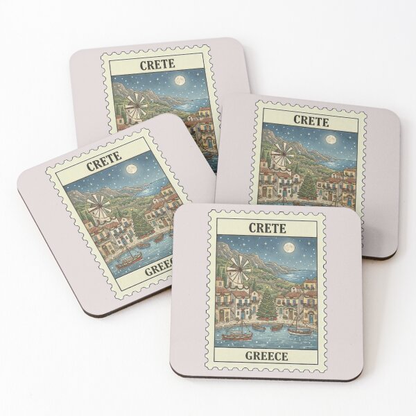Item preview, Vintage Crete Greece Christmas Travel Stamp designed and sold by allaboutstamps.