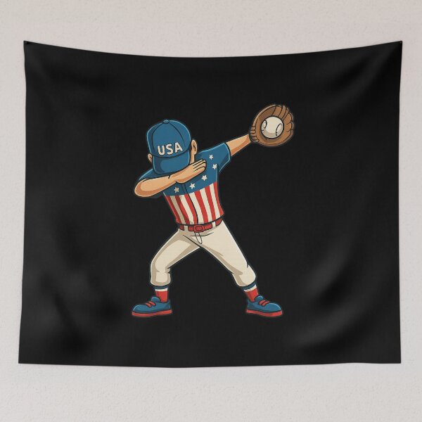Item preview, Patriotic Baseball Player Dab Pose designed and sold by flagylART.
