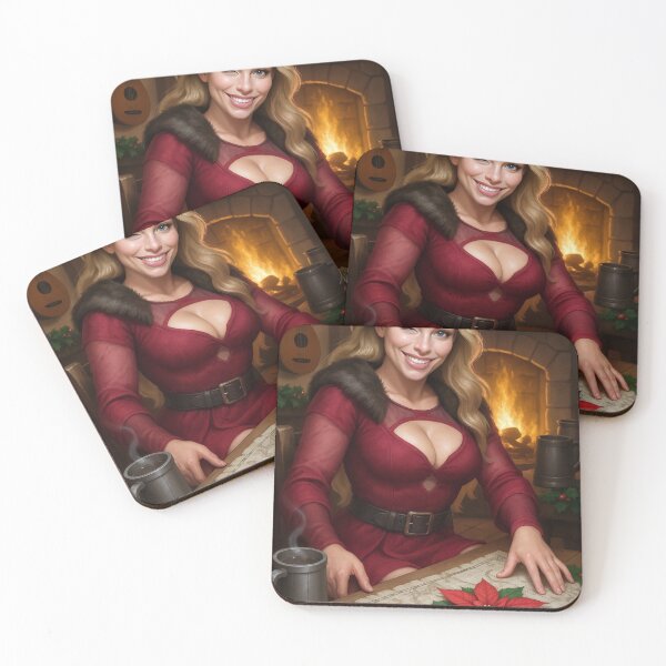 Item preview, Astrid smiles beside poinsettia on festive map designed and sold by CathryneDelamort.