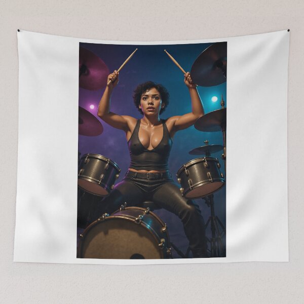 Item preview, Sarah drums with fierce energy designed and sold by CathryneDelamort.