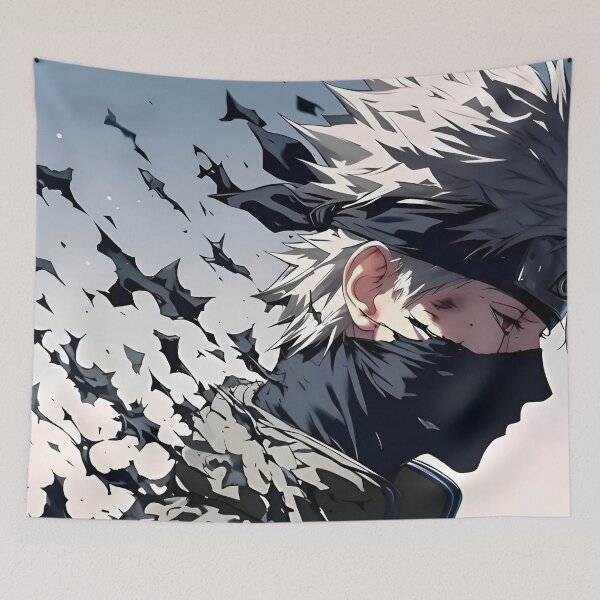 Item preview, Kakashi Hatake- Masked Ninja Warrior in Motion – Anime Shinobi Fragment Art designed and sold by Dyan4.