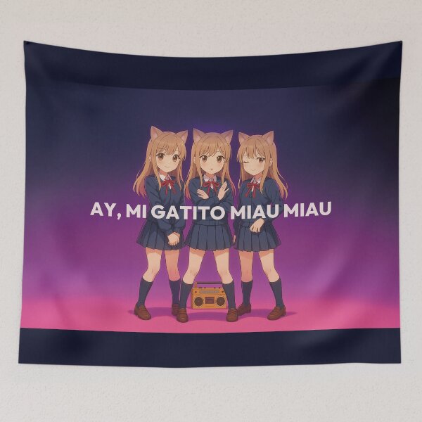 Item preview, AY, MI GATITO MIAU MIAU - Subtle Kawaii Cat Meme Illustration designed and sold by Mog Mog Eatalot – Tokyo x A’dam Mashup.