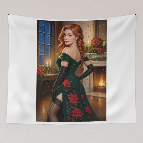Item preview, Rowan in green velvet gown by fireplace designed and sold by CathryneDelamort.