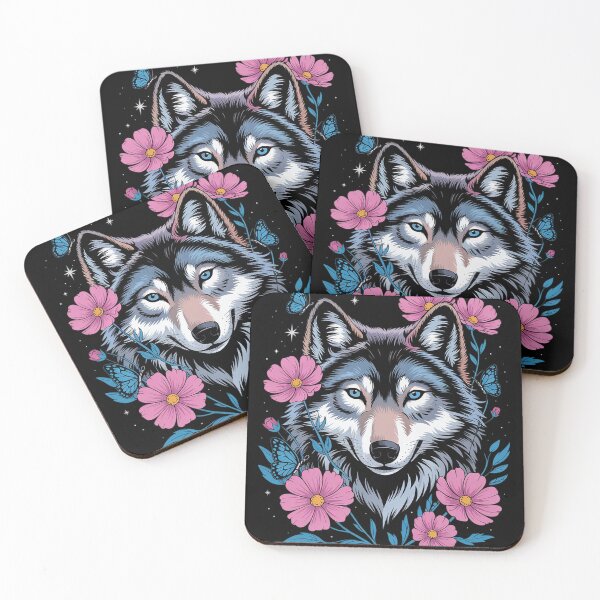 Item preview, Cute Wolf With Flowers I Kids Wolf 1  designed and sold by MyzoToyota.