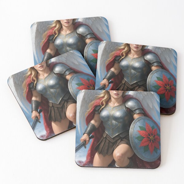 Item preview, Astrid silver armor wings poinsettia shield snow designed and sold by CathryneDelamort.