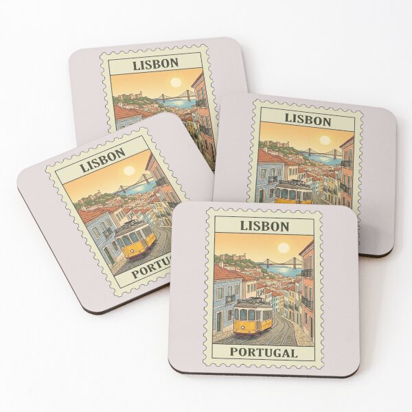 Item preview, Vintage Lisbon Portugal Travel Stamp designed and sold by allaboutstamps.