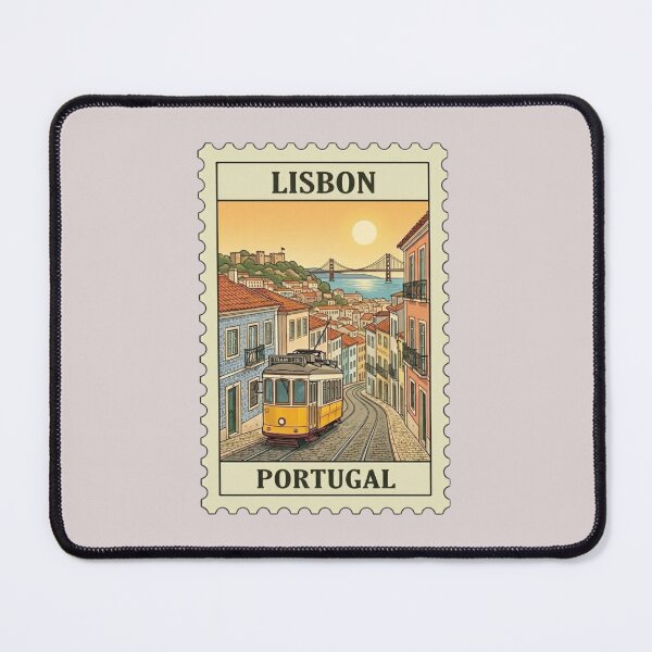 Item preview, Vintage Lisbon Portugal Travel Stamp designed and sold by allaboutstamps.