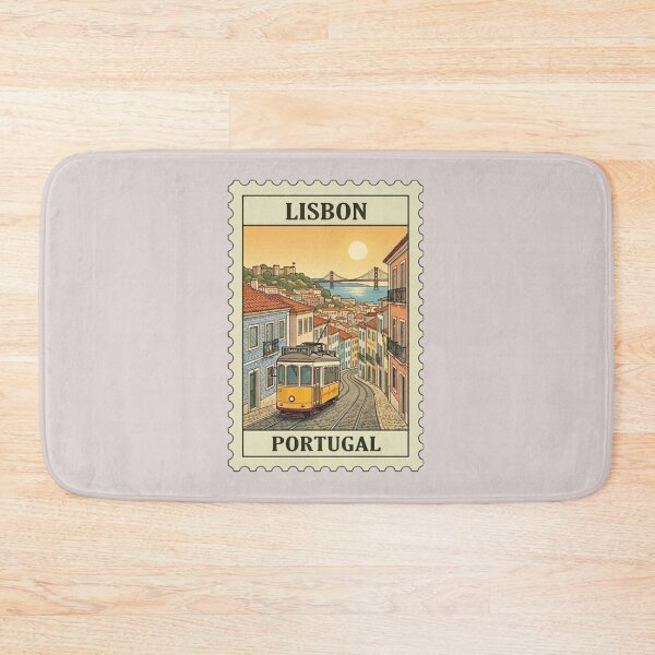 Item preview, Vintage Lisbon Portugal Travel Stamp designed and sold by allaboutstamps.