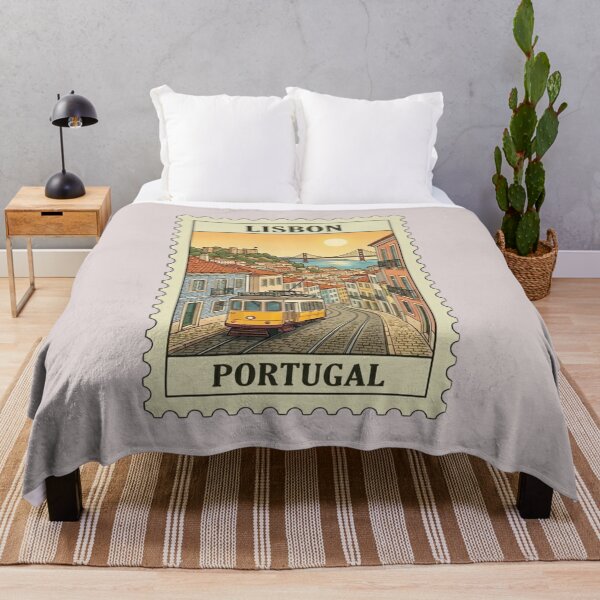 Item preview, Vintage Lisbon Portugal Travel Stamp designed and sold by allaboutstamps.