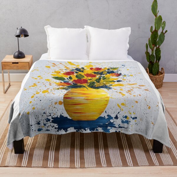 Item preview, Colorful Flowers in a Yellow Vase designed and sold by lautir.