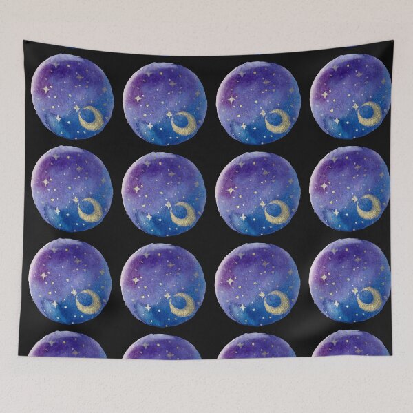 Item preview, Galaxy Round VIII - Moon and Stars designed and sold by Praline Creative.