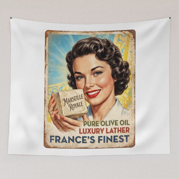 Item preview, Retro Radiance: Marseille Royale Soap Ad Revival designed and sold by ForeverPrintsOK.