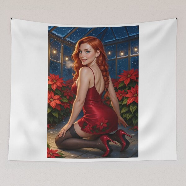 Item preview, Rowan in red satin dress with poinsettias designed and sold by CathryneDelamort.