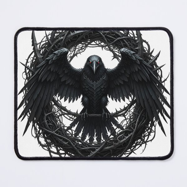Item preview, Mroczny Kruk Cierniowy Wieniec | Gothic Dark Fantasy Metal Wikingów | Raven Czarny Omen designed and sold by Artadria.