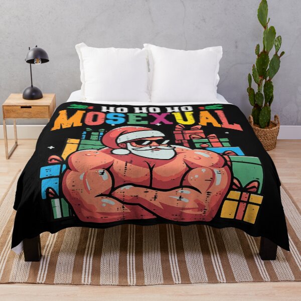 Item preview, Ho Ho Ho Mos3xual Muscular Santa Funny Gym Christmas Holiday Art designed and sold by LakenDraphil.