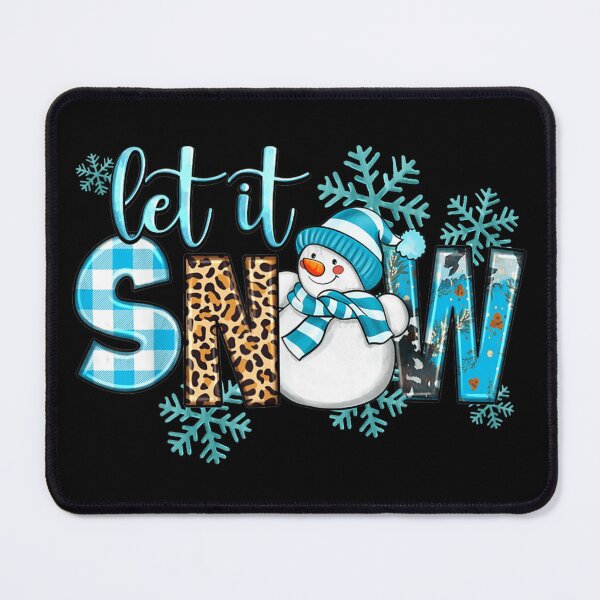 Item preview, Let It Snow Cute Snowman Buffalo Plaid Leopard Print Christmas Art designed and sold by LakenDraphil.