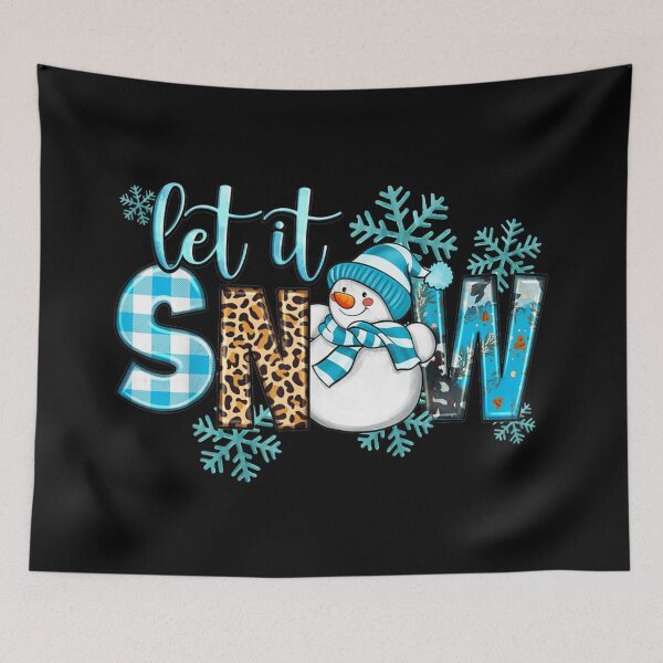 Item preview, Let It Snow Cute Snowman Buffalo Plaid Leopard Print Christmas Art designed and sold by LakenDraphil.