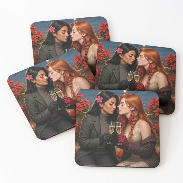 Item preview, Rowan toast under poinsettias at starlit party designed and sold by CathryneDelamort.