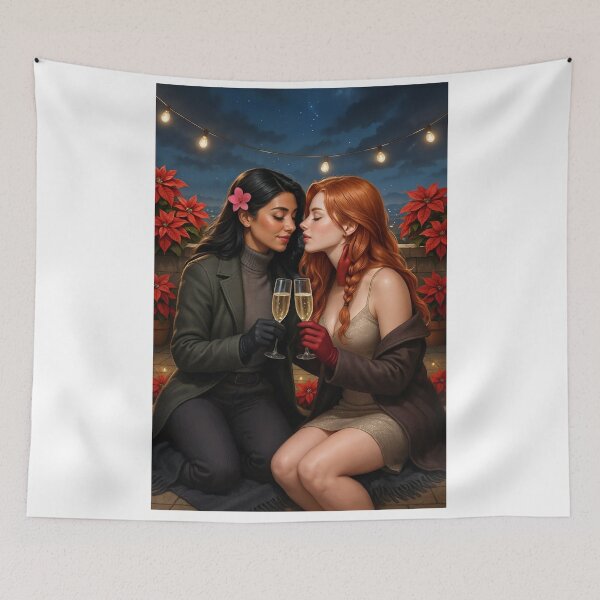 Item preview, Rowan toast under poinsettias at starlit party designed and sold by CathryneDelamort.