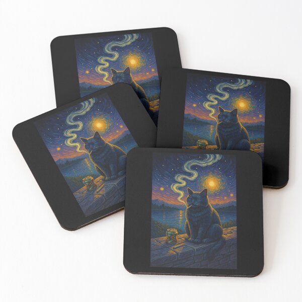 Item preview, starry night smooky cat designed and sold by IdealDo.