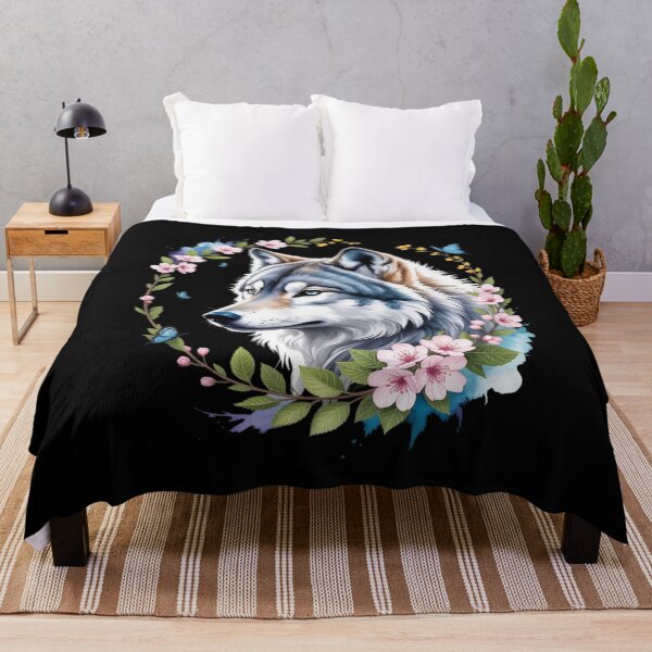 Item preview, Cute Wolf With Flowers I Kids Wolf 3 designed and sold by MyzoToyota.