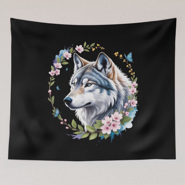 Item preview, Cute Wolf With Flowers I Kids Wolf 3  designed and sold by MyzoToyota.