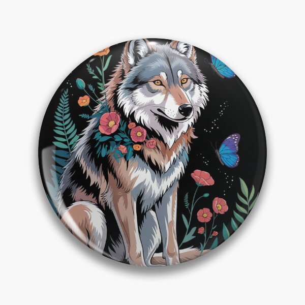 Item preview, Cute Wolf With Flowers I Kids Wolf  designed and sold by MyzoToyota.