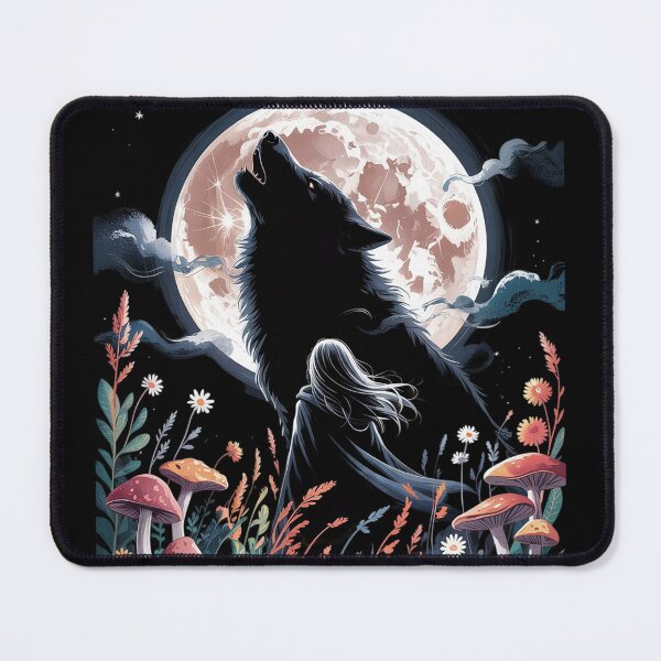 Item preview, Dark Cottagecore Mushroom Girl and Wolf Women's designed and sold by MyzoToyota.
