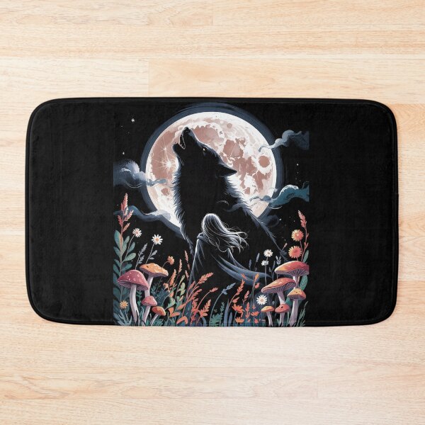 Item preview, Dark Cottagecore Mushroom Girl and Wolf Women's  designed and sold by MyzoToyota.