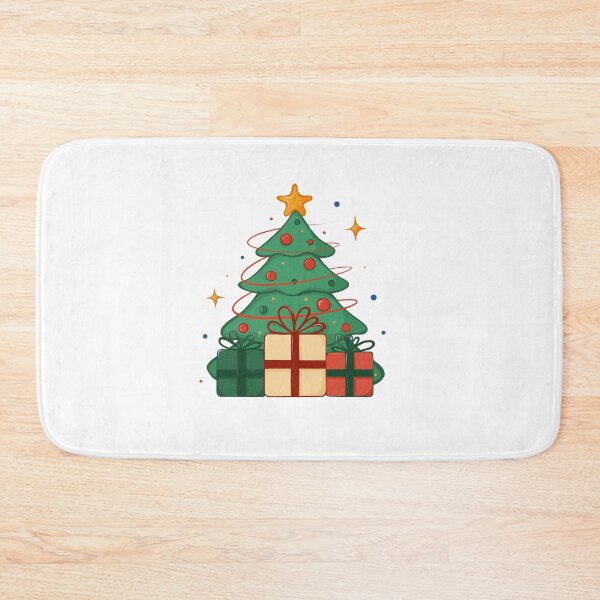 Item preview, A minimalist Christmas tree with colourful gifts designed and sold by JuKoArt.