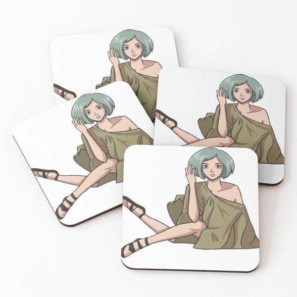 Item preview, Minimalist Green Short Hair Girl | Bold Color Block Illustration designed and sold by NaevaArt.