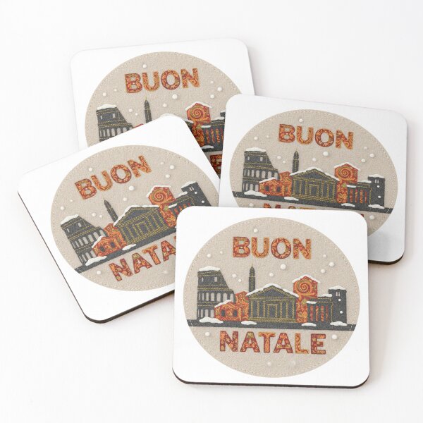 Item preview, Rome Buon Natale Hand-Embroidered Italian Textile Patch designed and sold by Imaginarium of Chaos falcon88 .