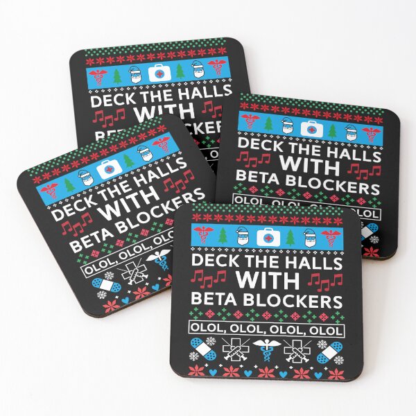 Item preview, Deck The Halls With Beta Blockers Funny Nurse Doctor Ugly Christmas Sweater designed and sold by MariCanal.