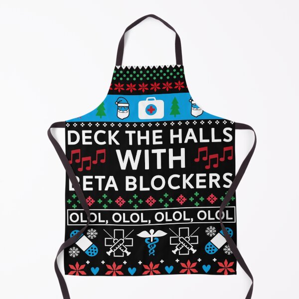 Item preview, Deck The Halls With Beta Blockers Funny Nurse Doctor Ugly Christmas Sweater designed and sold by MariCanal.