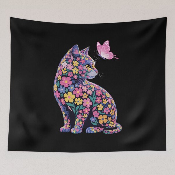 Item preview, Floral Cat Flower Nature Botany Gardener  designed and sold by MyzoToyota.